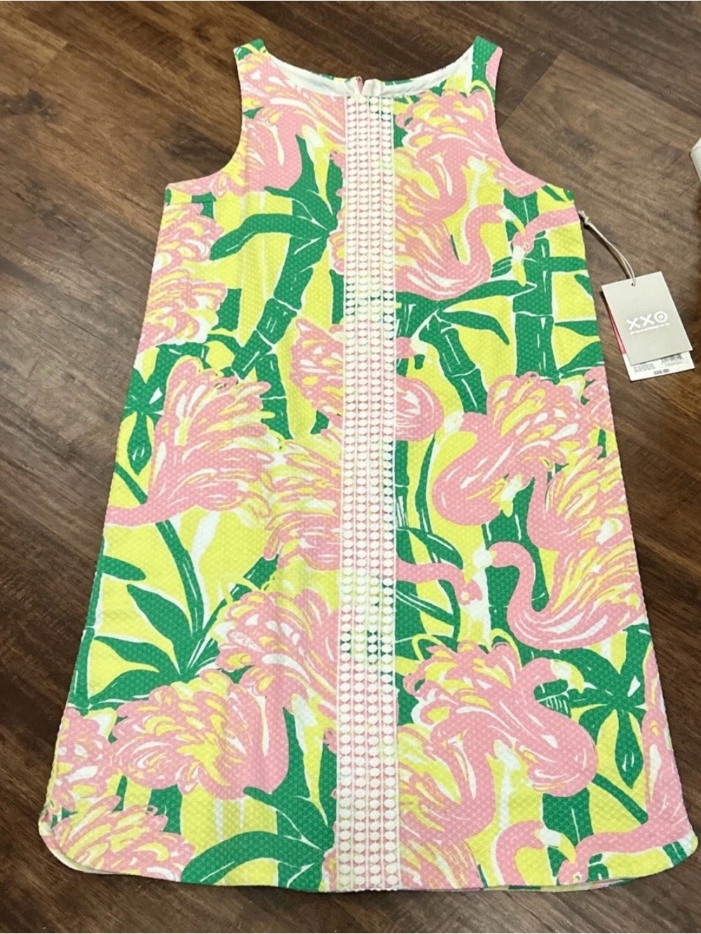 Lilly Pulitzer Fan Dance Flamingo Shift Dress Girls Size XL NWT